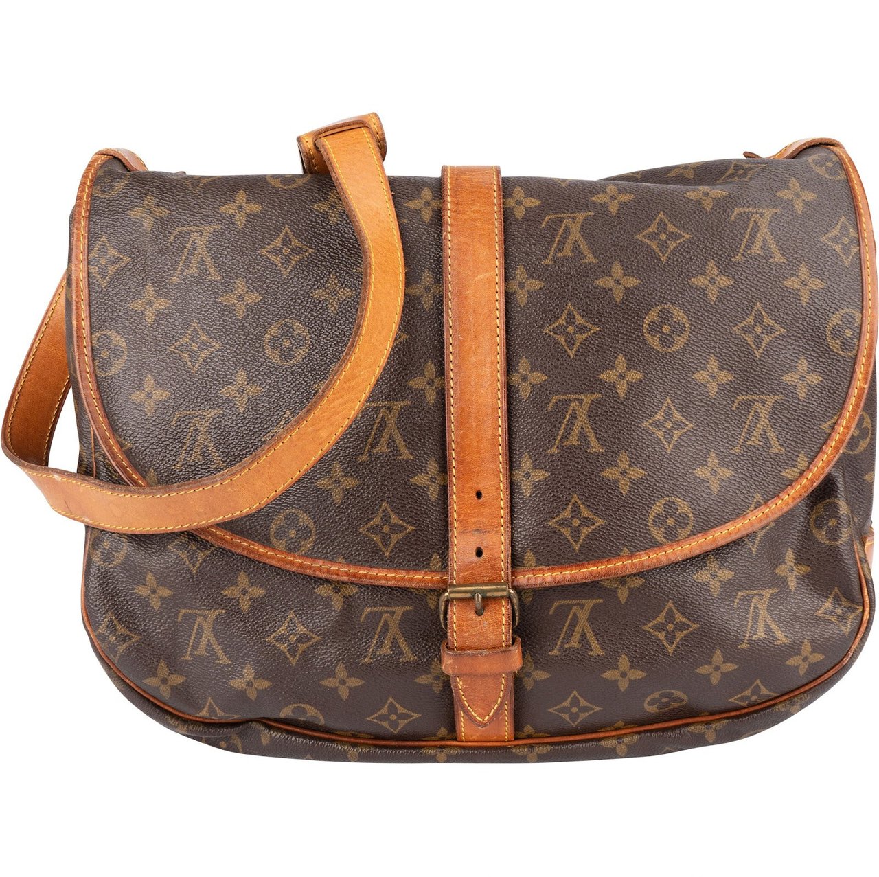 Louis Vuitton Louis Vuitton Monogram Canvas Saumur 35 Crossbody Bag Bruin