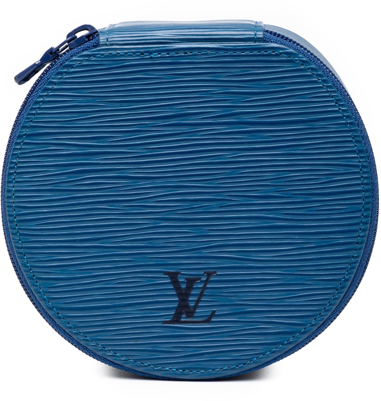 Louis Vuitton Epi Ecrin Bijoux Travel Jewelry Case Blauw