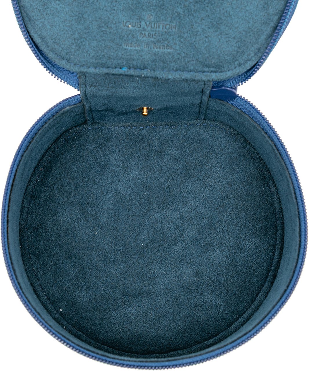 Louis Vuitton Epi Ecrin Bijoux Travel Jewelry Case Blauw