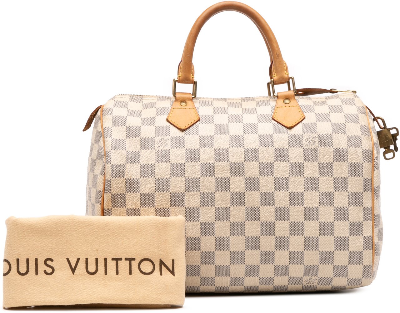 Louis Vuitton Damier Azur Speedy 30 Wit