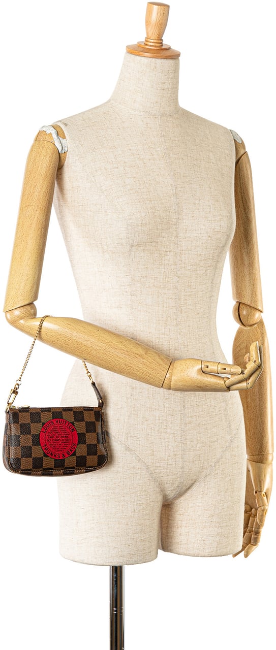 Louis Vuitton Damier Ebene Trunks and Bags Mini Pochette Accessoires Bruin