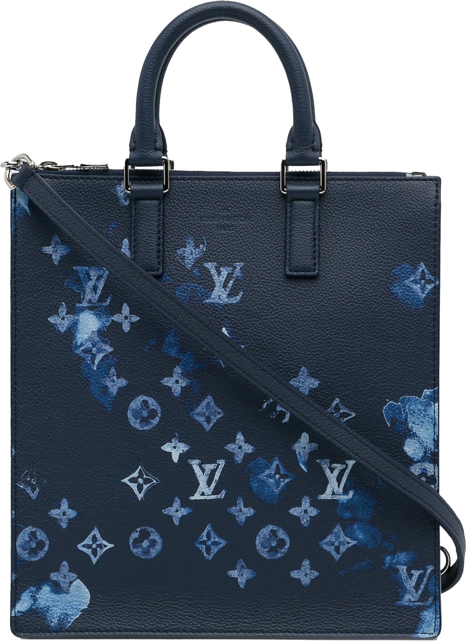 Louis Vuitton Monogram Ink Watercolor Sac Plat Zippe Blauw