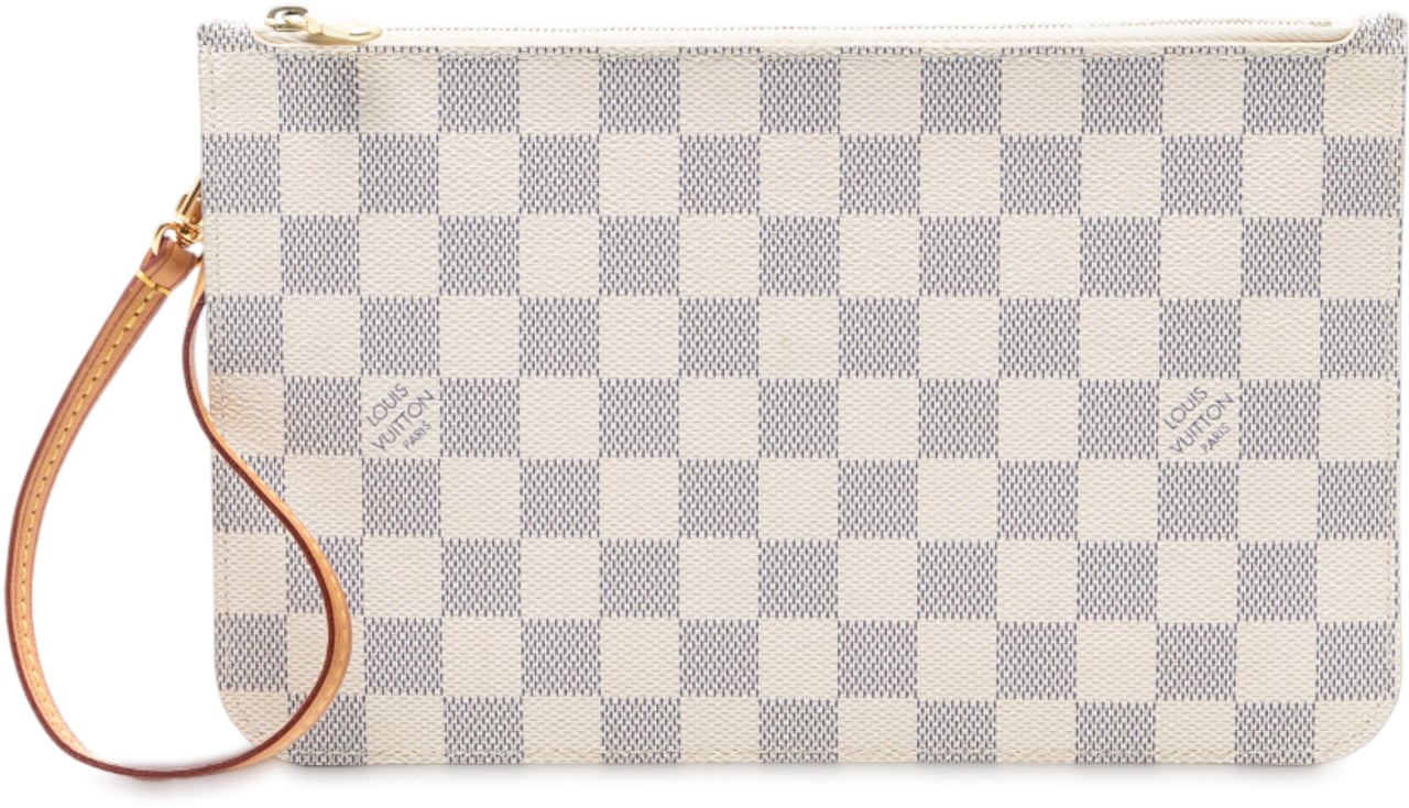 Louis Vuitton Damier Azur Neverfull MM Pouch Wit