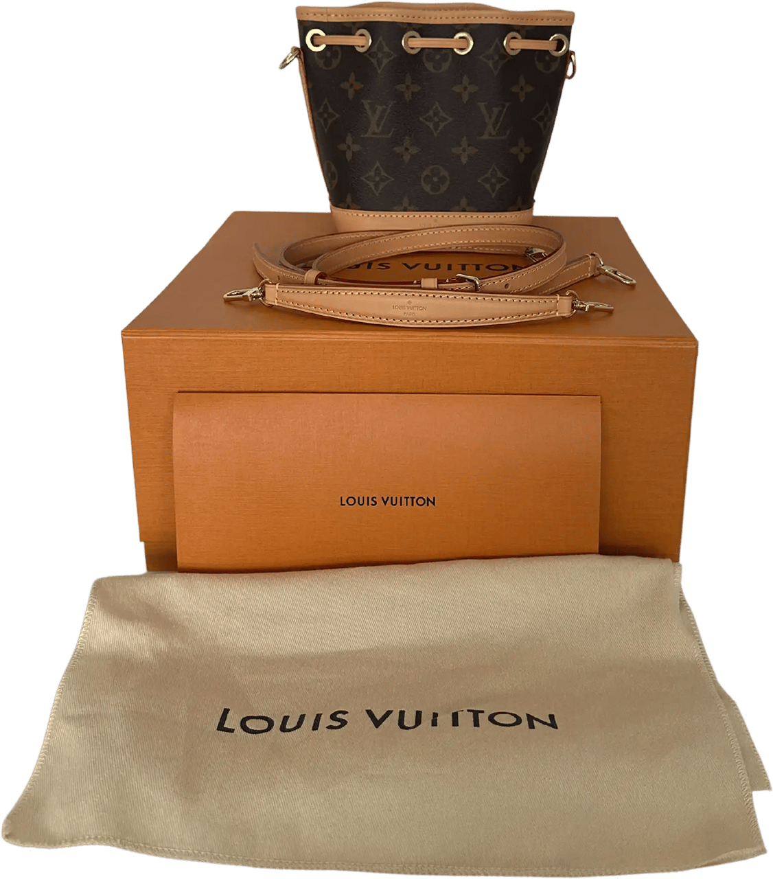 Louis Vuitton Louis Vuitton Nano Noé Monogram Canvas 2024 M81266 Fullset / mint condition Bruin