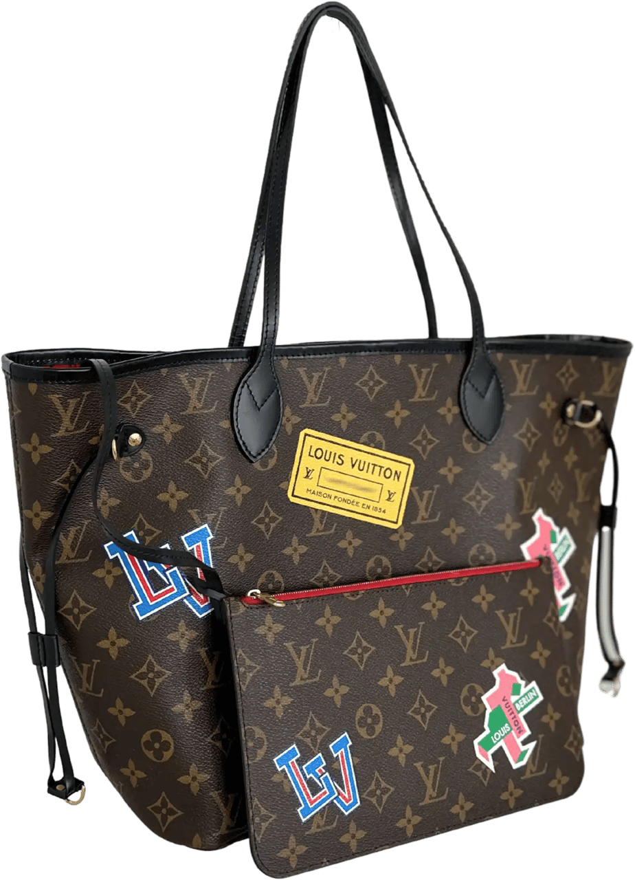 Louis Vuitton Louis Vuitton Neverfull MM My LV World Tour Monogram Canvas Berlin Fullset / very good Bruin