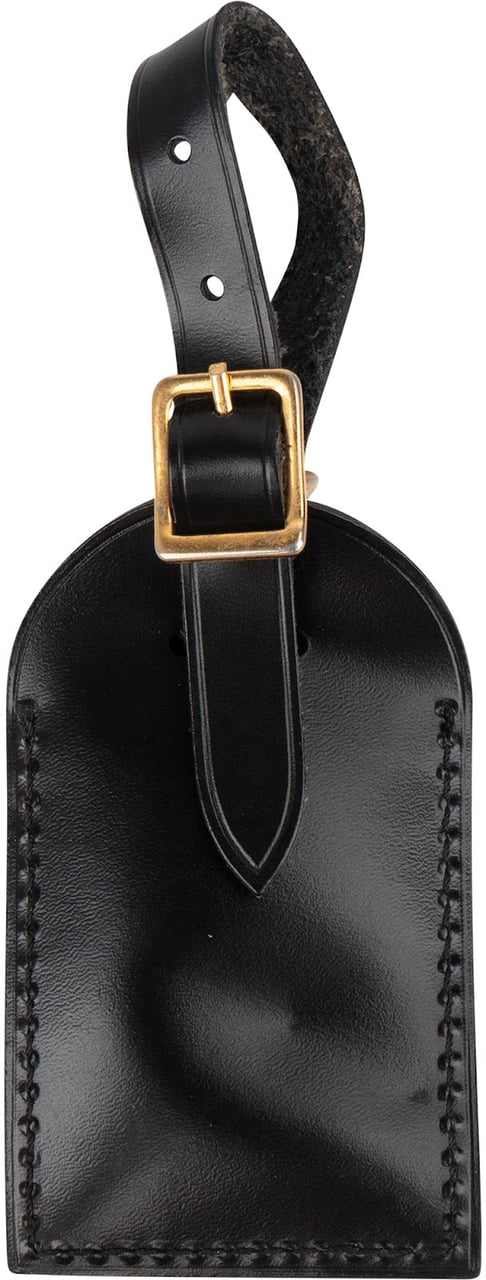 Louis Vuitton Louis Vuitton Black Noir Leather Luggage Tag Zwart