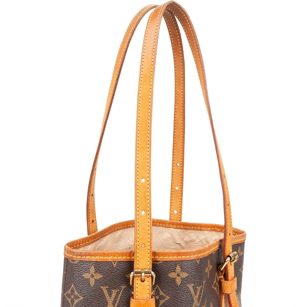 Louis Vuitton Louis Vuitton Monogram Canvas Petit Bucket PM Shoulder Bag Bruin