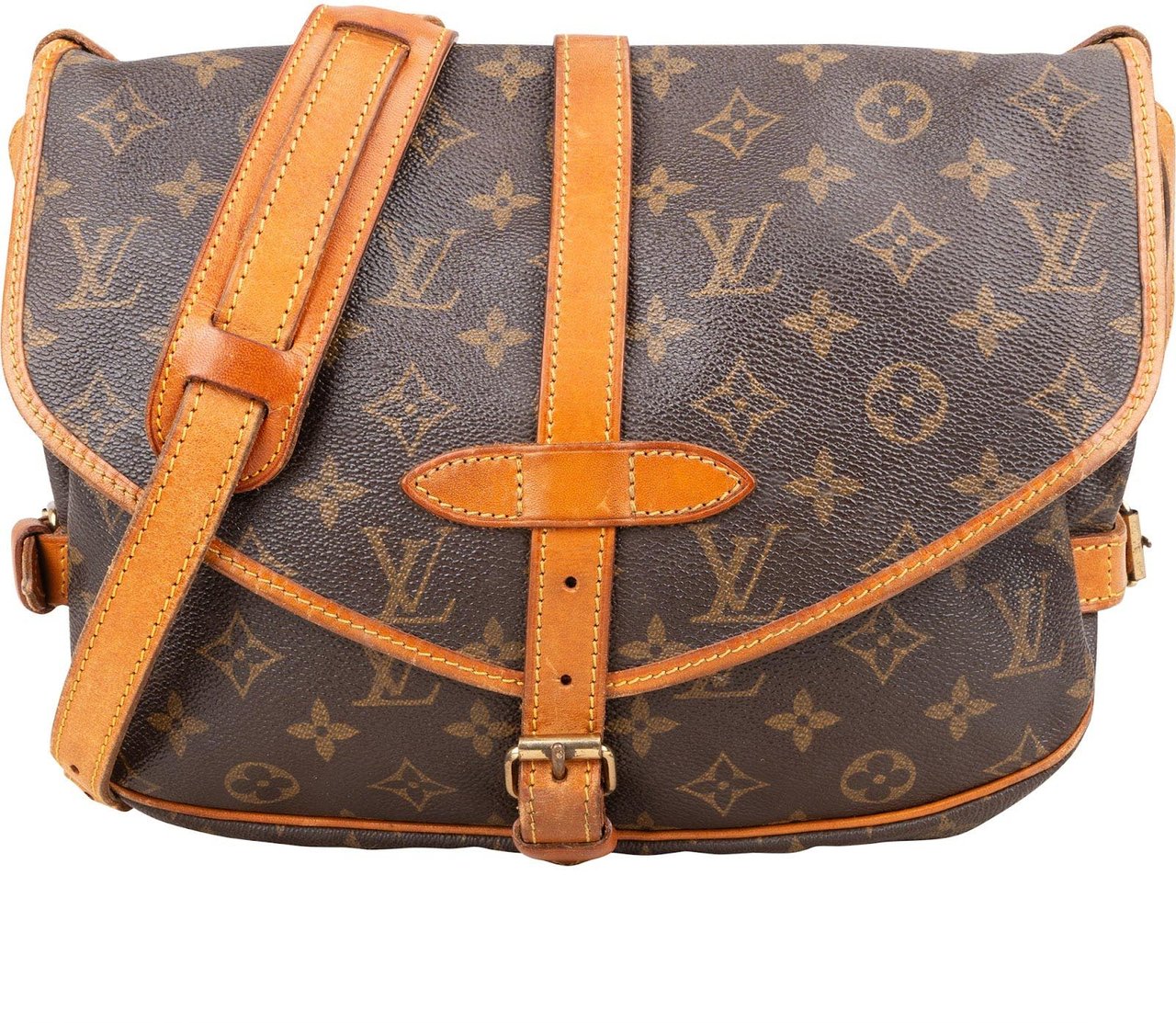 Louis Vuitton Louis Vuitton Monogram Canvas Saumur 30 Crossbody Bag Bruin