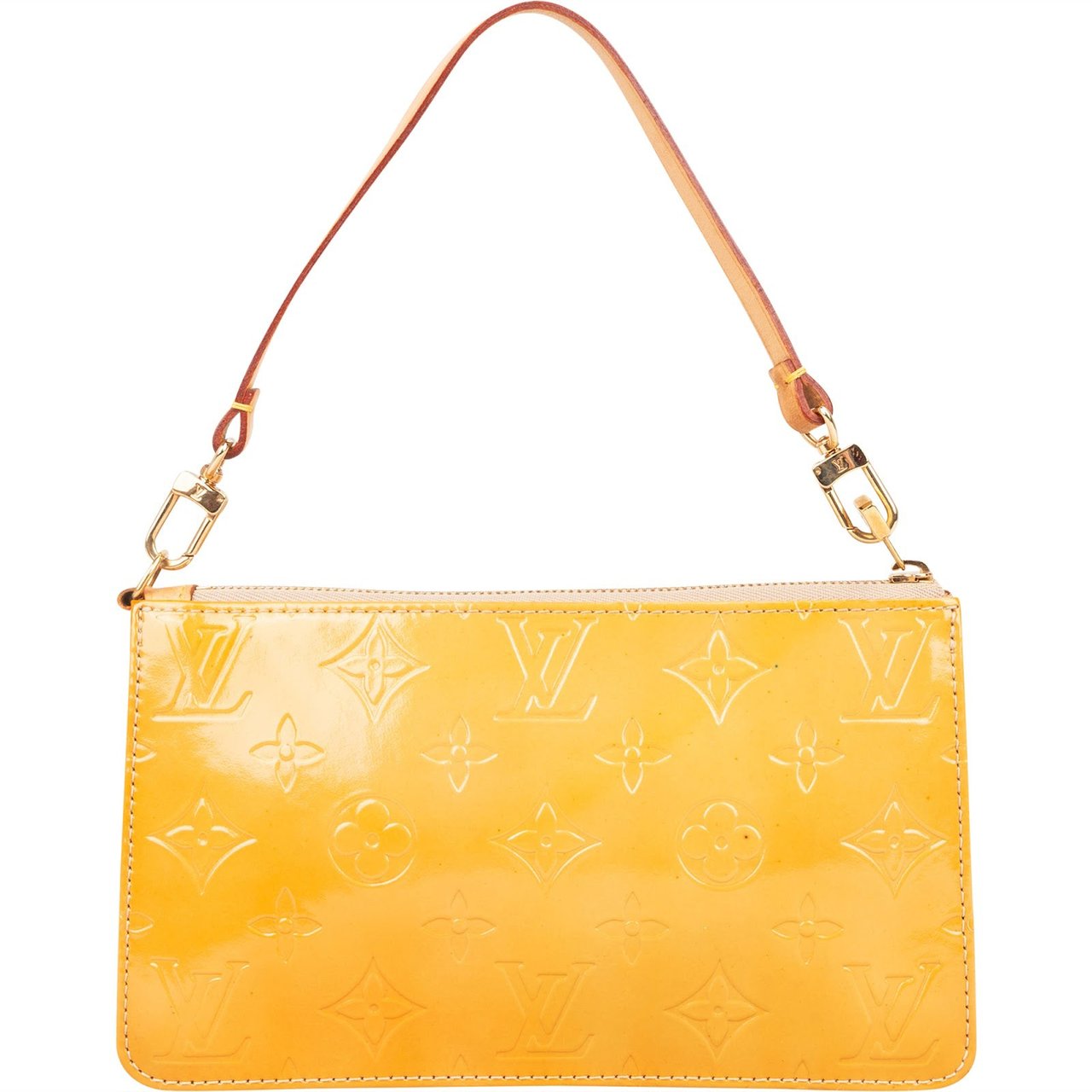 Louis Vuitton Louis Vuitton Monogram Vernis Pochette Lexington Handbag Geel