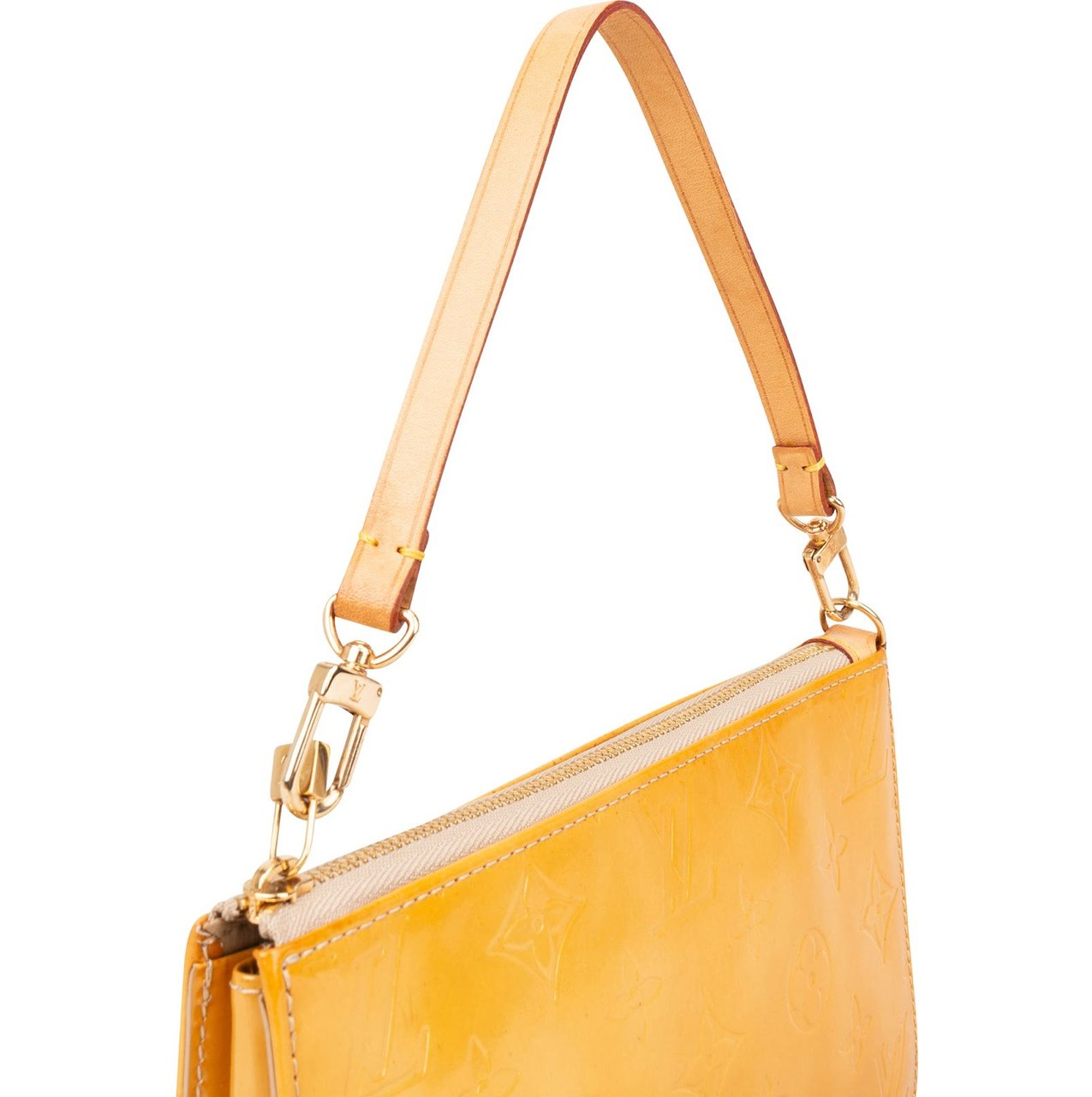 Louis Vuitton Louis Vuitton Monogram Vernis Pochette Lexington Handbag Geel