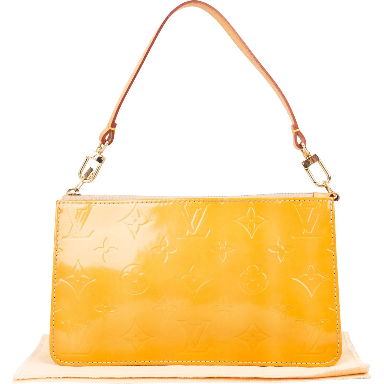 Louis Vuitton Louis Vuitton Monogram Vernis Pochette Lexington Handbag Geel
