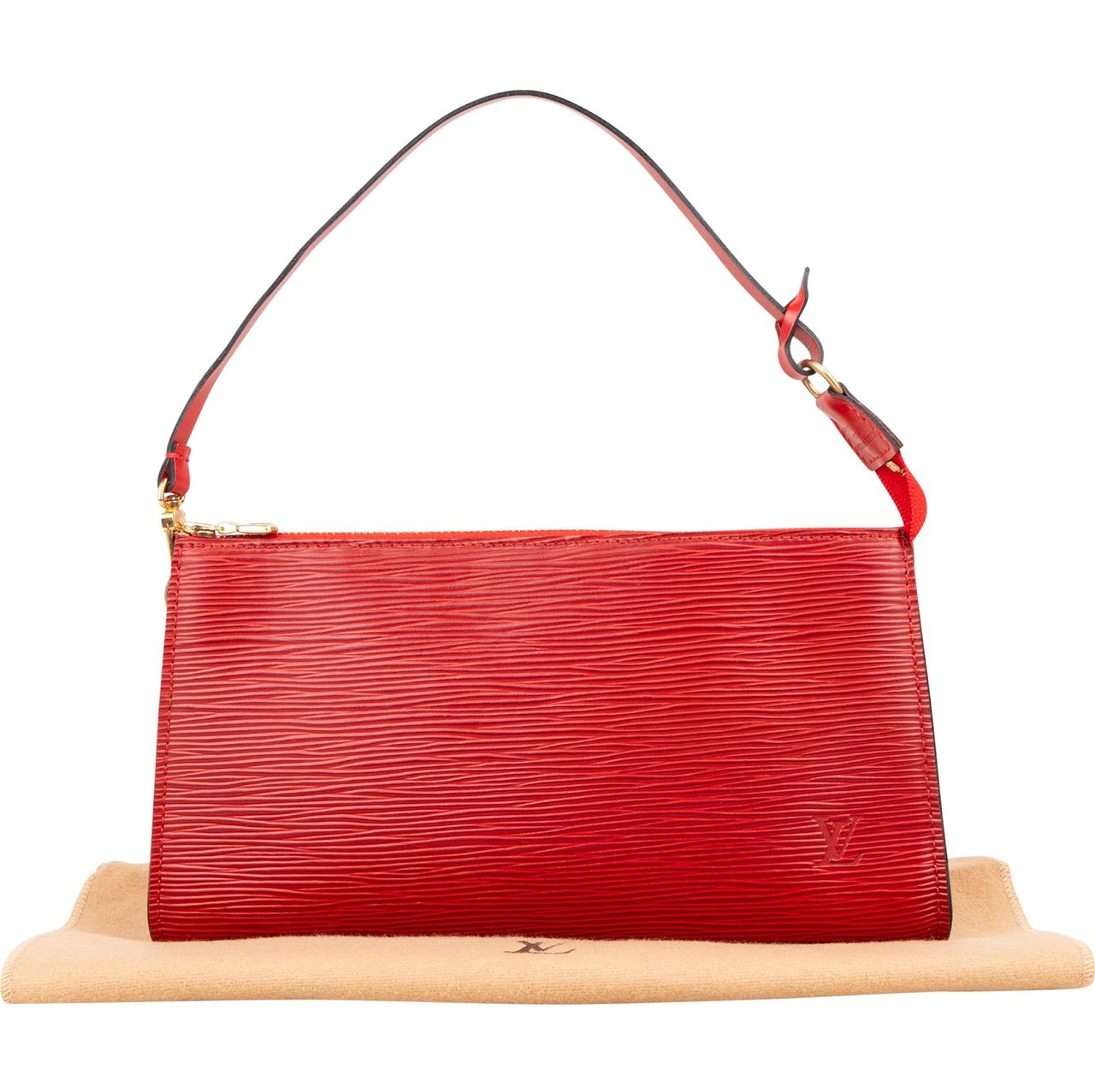 Louis Vuitton Louis Vuitton Red Epi Leather Pochette Accessoires Handbag Rood