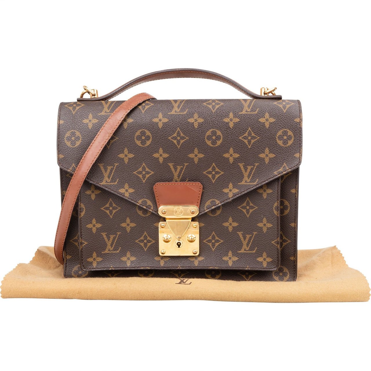 Louis Vuitton Monogram Canvas Monceau Handbag Bruin