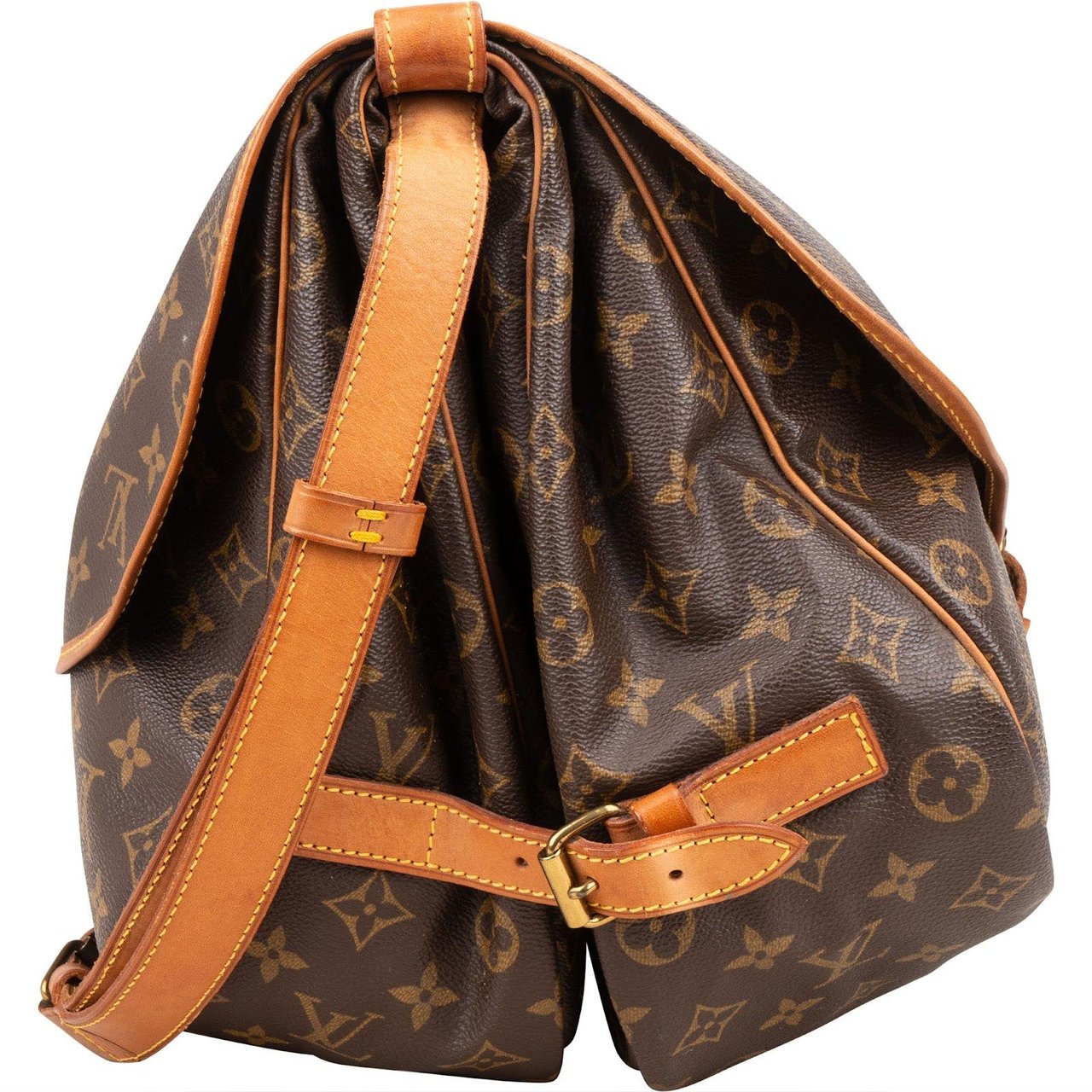 Louis Vuitton Louis Vuitton Monogram Canvas Saumur 35 Crossbody Bag Bruin