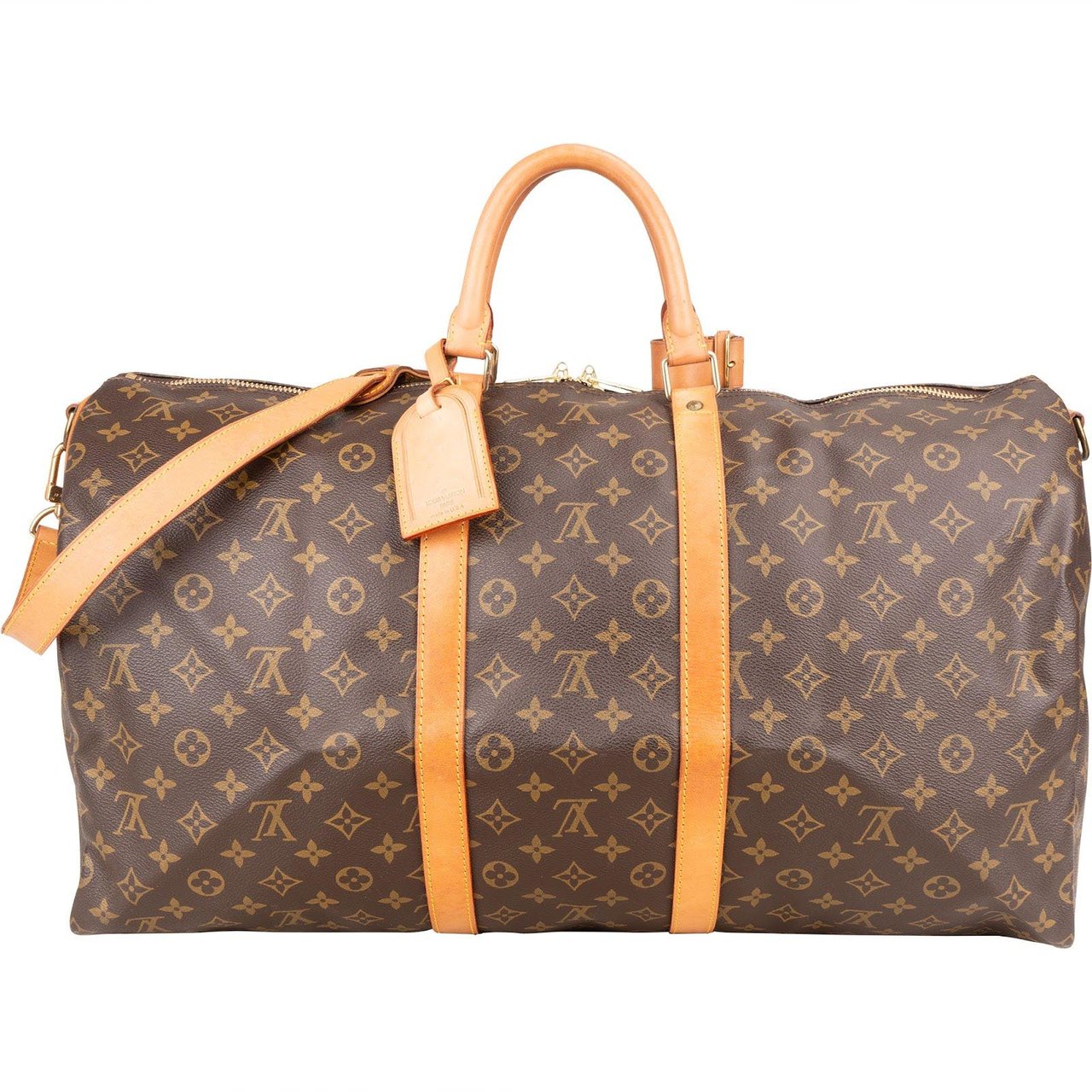 Louis Vuitton Louis Vuitton Monogram Canvas Keepall 55 Bandoulière Travel Bag Bruin