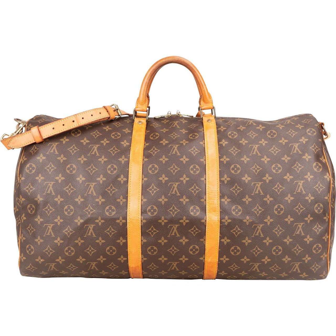Louis Vuitton Louis Vuitton Monogram Canvas Keepall 60 Bandoulière Travel Bag Bruin