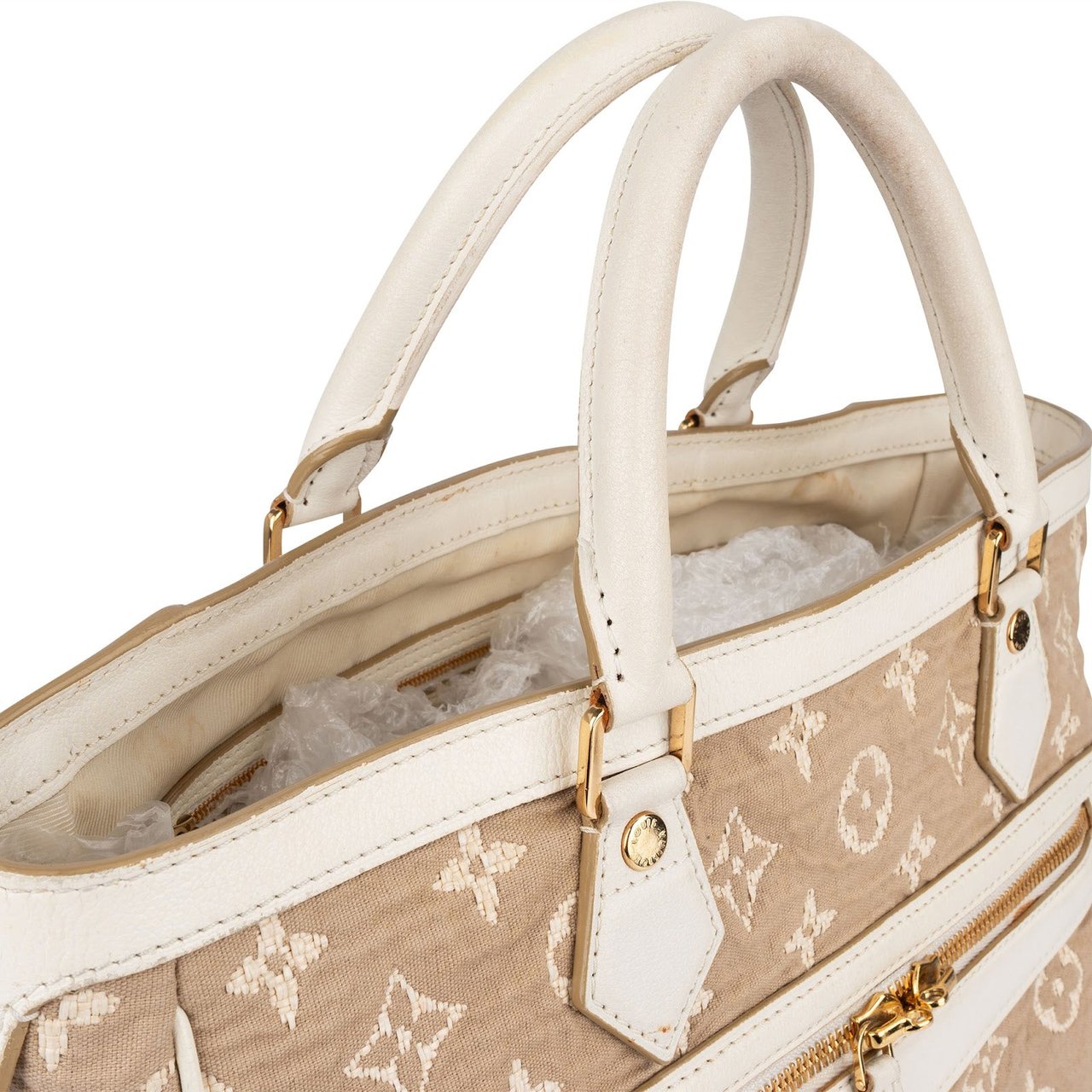 Louis Vuitton Louis Vuitton Denim Monogram Cabas Sabbia MM Handbag Beige