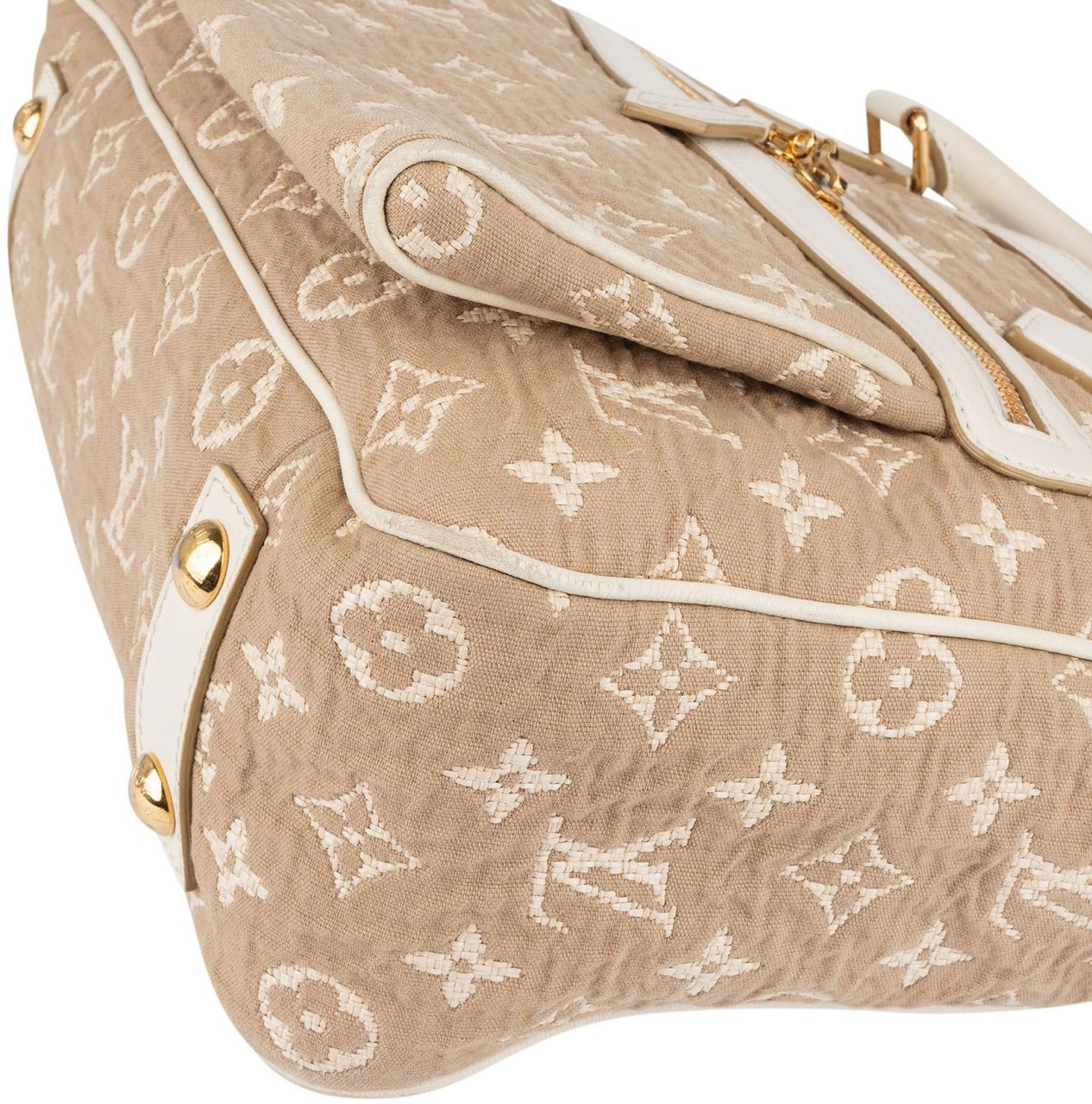 Louis Vuitton Louis Vuitton Denim Monogram Cabas Sabbia MM Handbag Beige