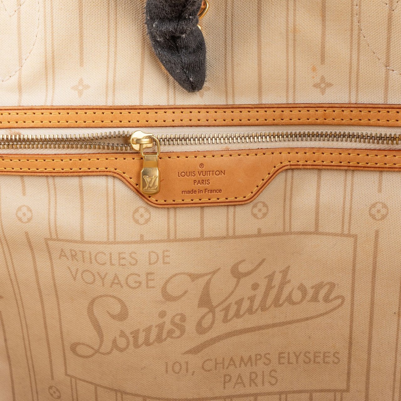 Louis Vuitton Louis Vuitton Monogram Damier Azur Canvas Neverfull MM Shoulder Bag Beige