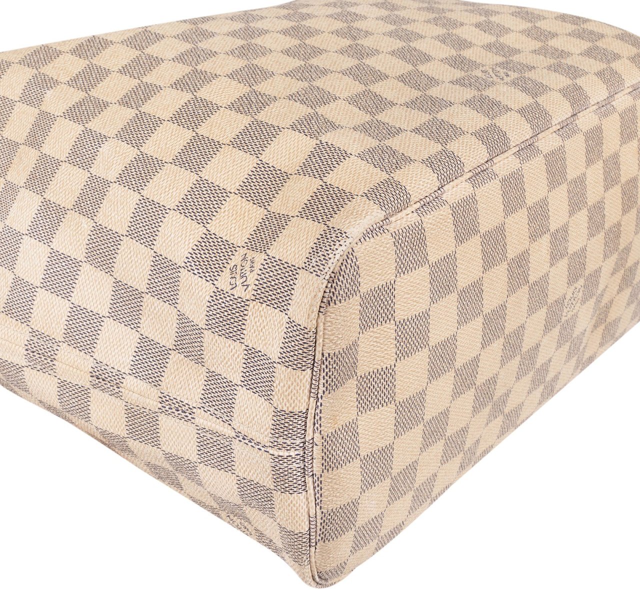 Louis Vuitton Louis Vuitton Monogram Damier Azur Canvas Neverfull MM Shoulder Bag Beige