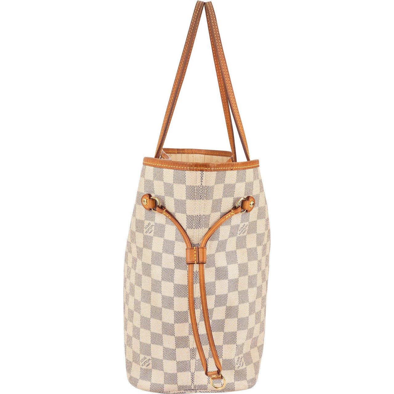 Louis Vuitton Louis Vuitton Monogram Damier Azur Canvas Neverfull MM Shoulder Bag Beige