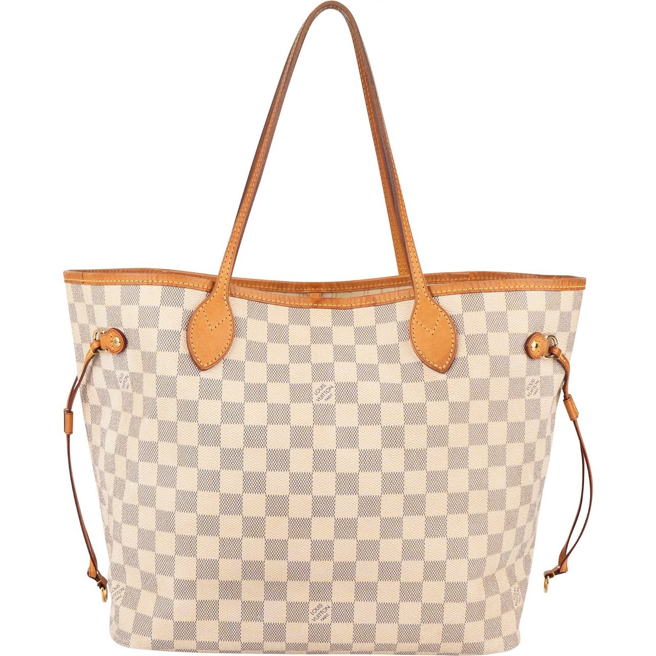 Louis Vuitton Louis Vuitton Monogram Damier Azur Canvas Neverfull MM Shoulder Bag Beige