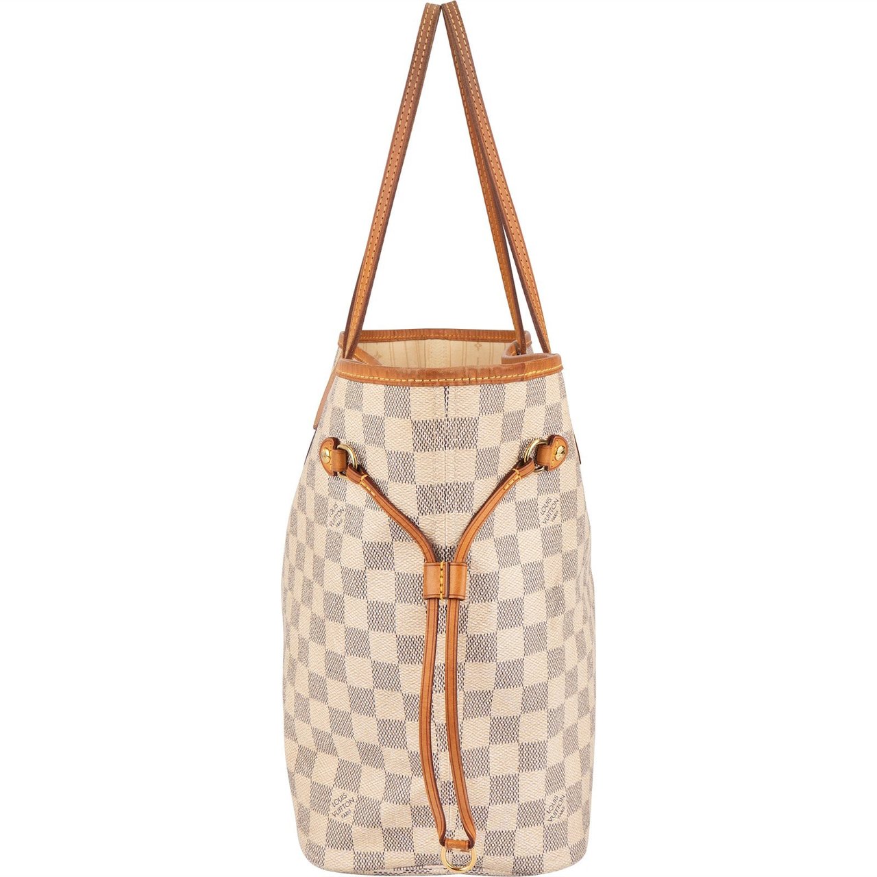 Louis Vuitton Louis Vuitton Monogram Damier Azur Canvas Neverfull MM Shoulder Bag Beige