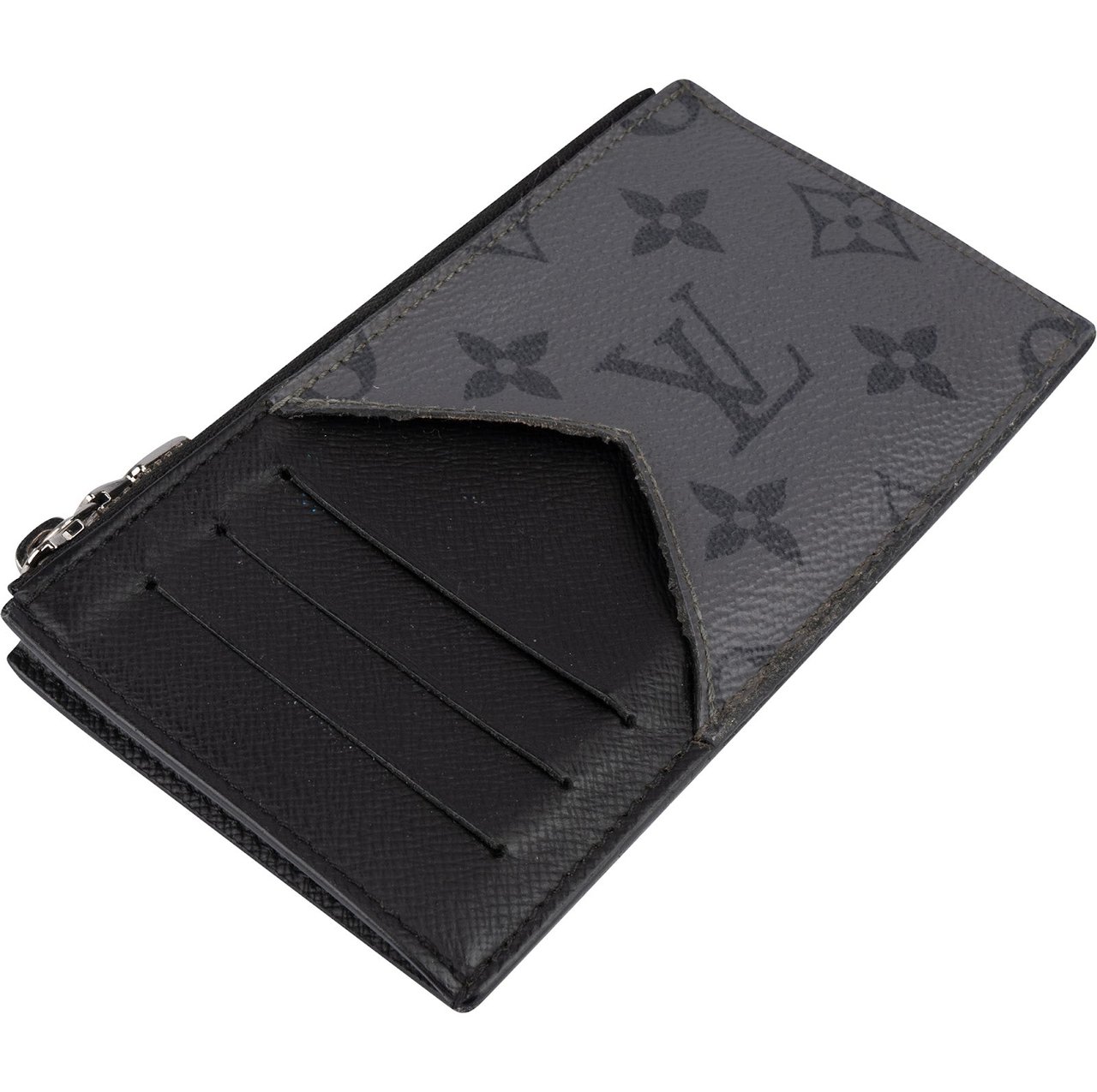 Louis Vuitton Louis Vuitton Monogram Eclipse Canvas Coin and Card Holder Zwart