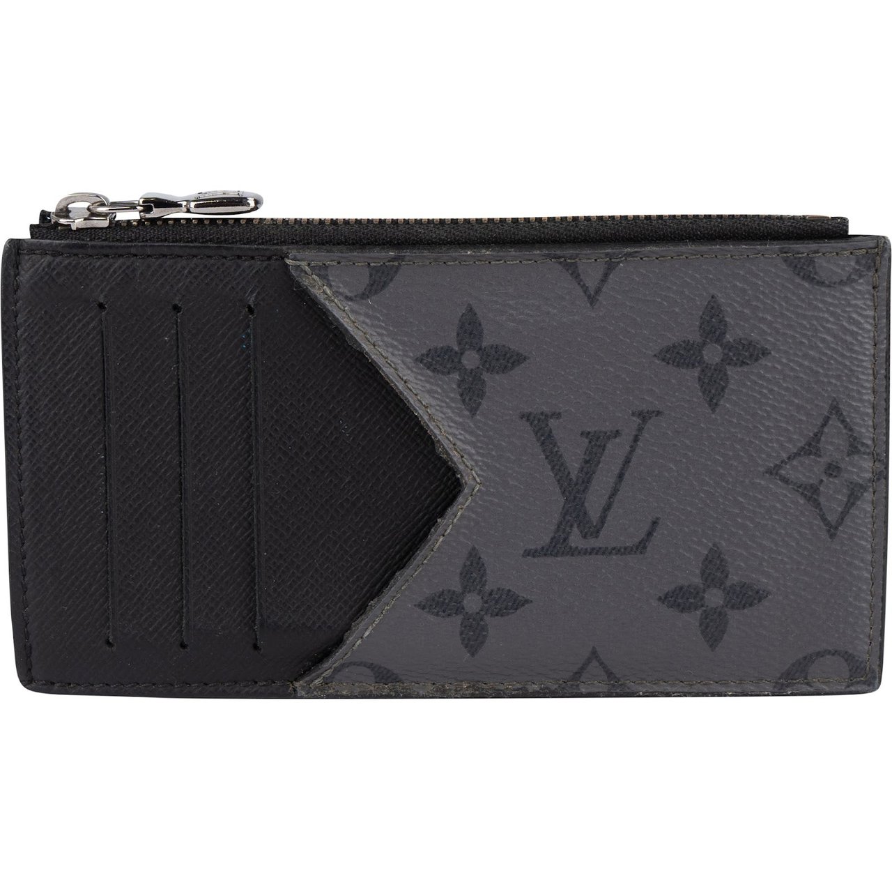 Louis Vuitton Louis Vuitton Monogram Eclipse Canvas Coin and Card Holder Zwart
