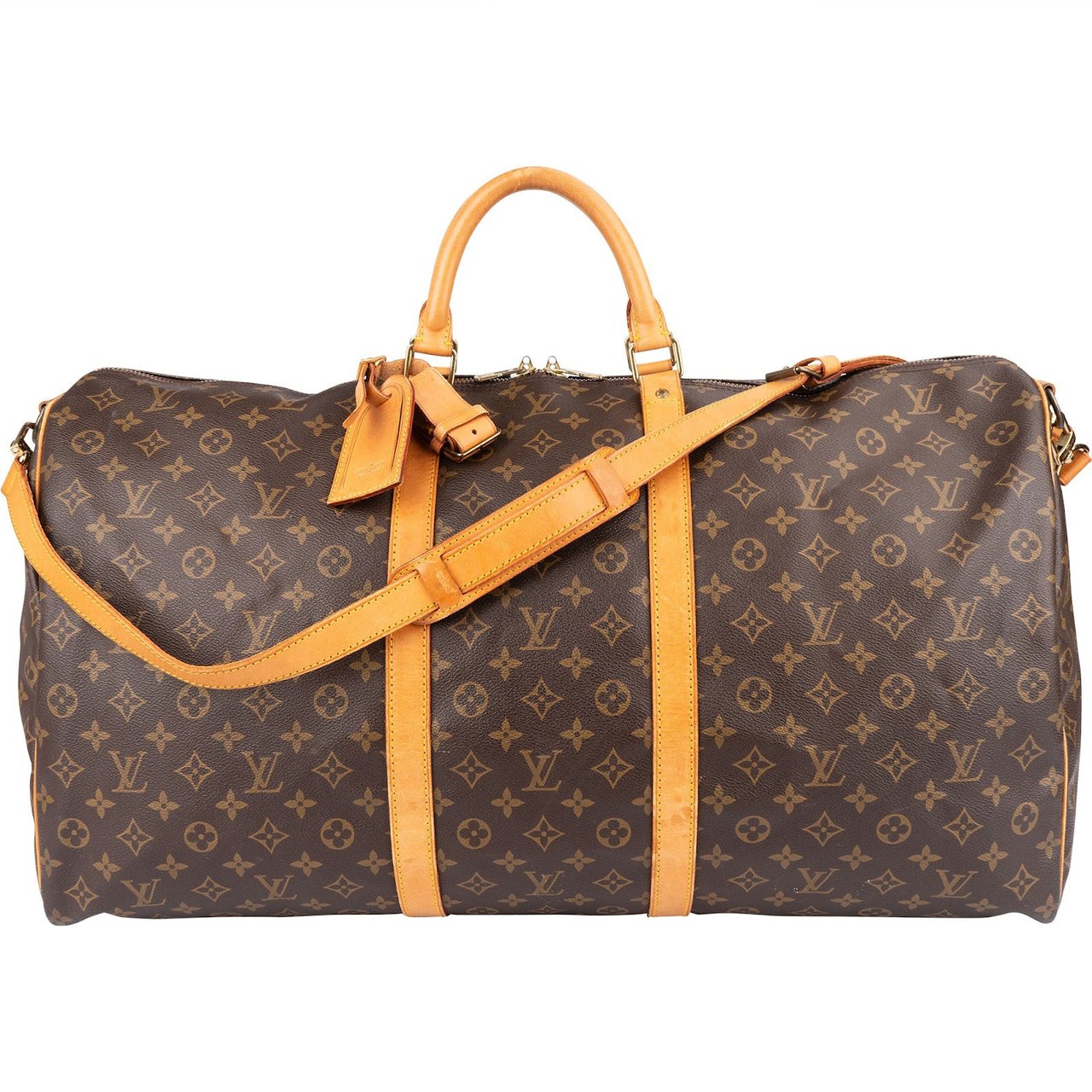 Louis Vuitton Louis Vuitton Monogram Canvas Keepall 60 Bandoulière Travel Bag Bruin