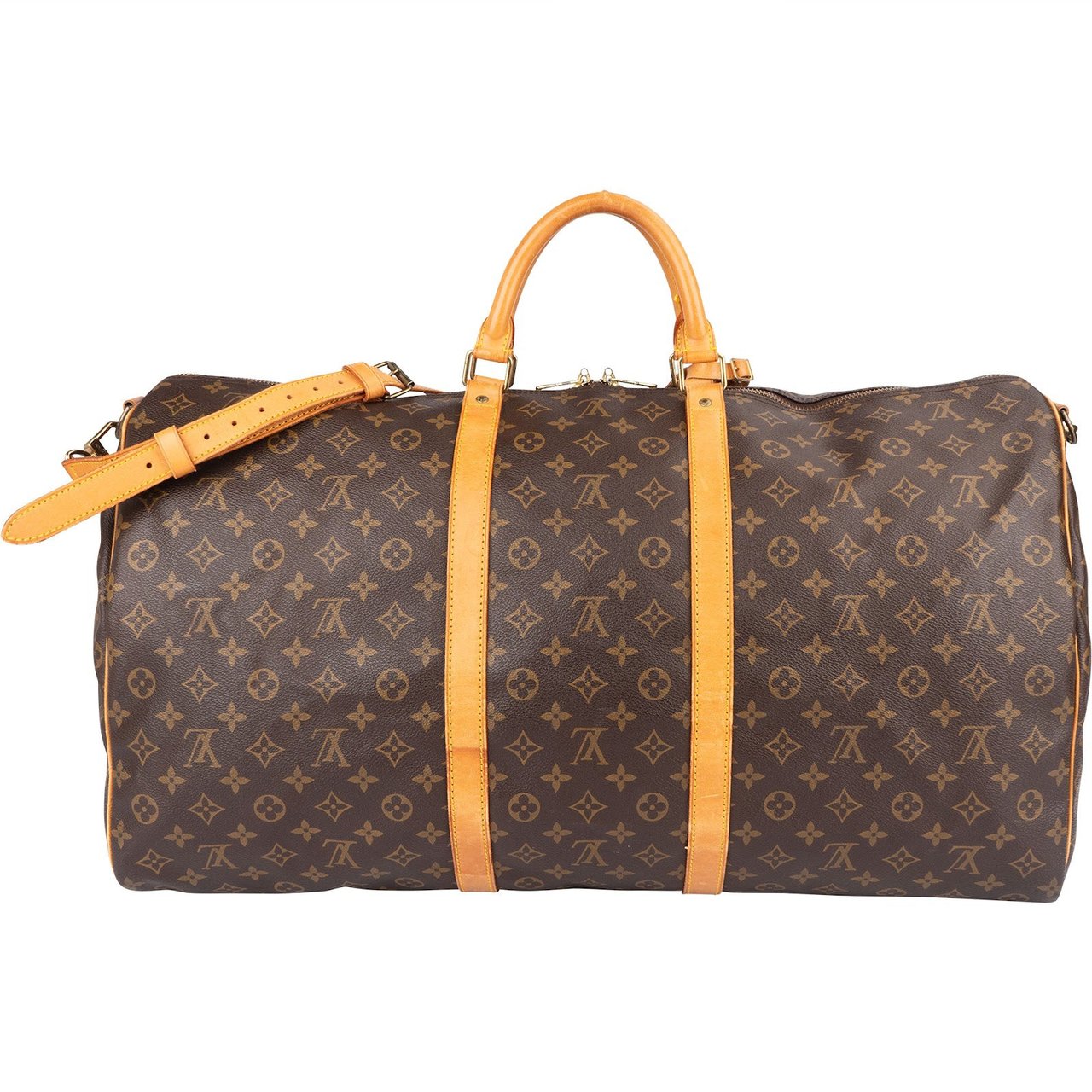 Louis Vuitton Louis Vuitton Monogram Canvas Keepall 60 Bandoulière Travel Bag Bruin