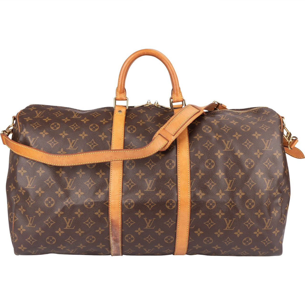 Louis Vuitton Louis Vuitton Monogram Canvas Keepall 55 Bandoulière Travel Bag Bruin