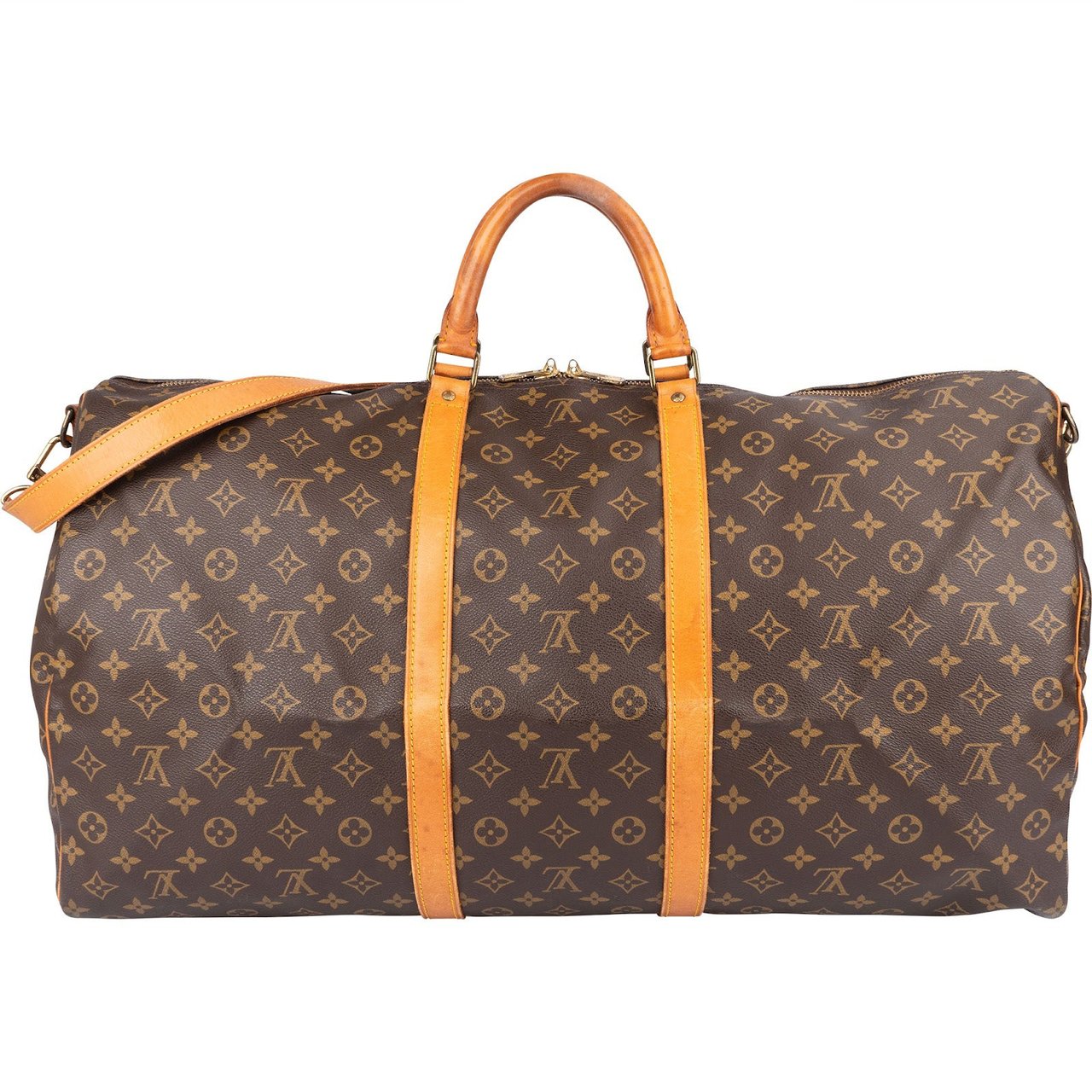 Louis Vuitton Louis Vuitton Monogram Canvas Keepall 60 Bandoulière Travel Bag Bruin