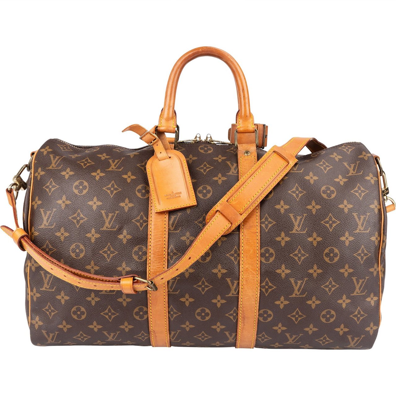 Louis Vuitton Louis Vuitton Monogram Canvas Keepall 45 Bandoulière Travel Bag Bruin