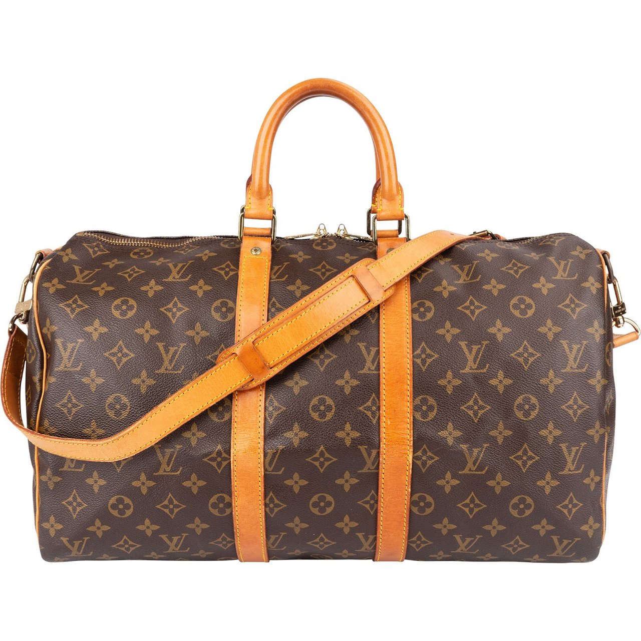 Louis Vuitton Louis Vuitton Monogram Canvas Keepall 45 Bandoulière Travel Bag Bruin