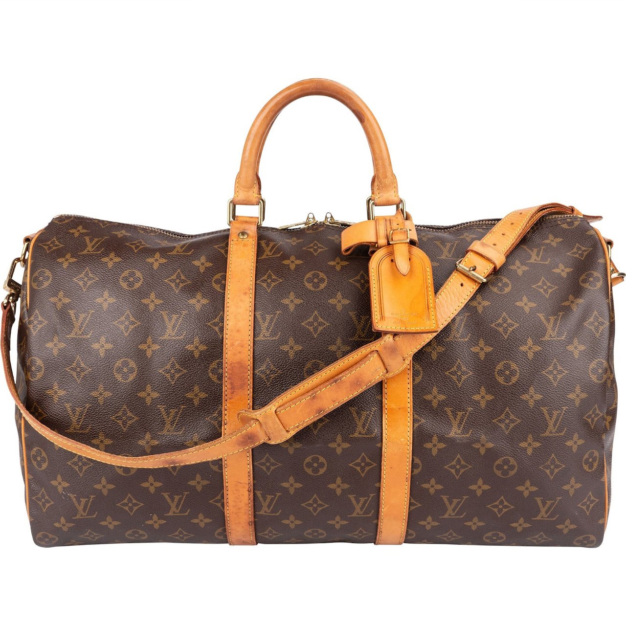 Louis Vuitton Louis Vuitton Monogram Canvas Keepall 50 Bandoulière Travel Bag Bruin