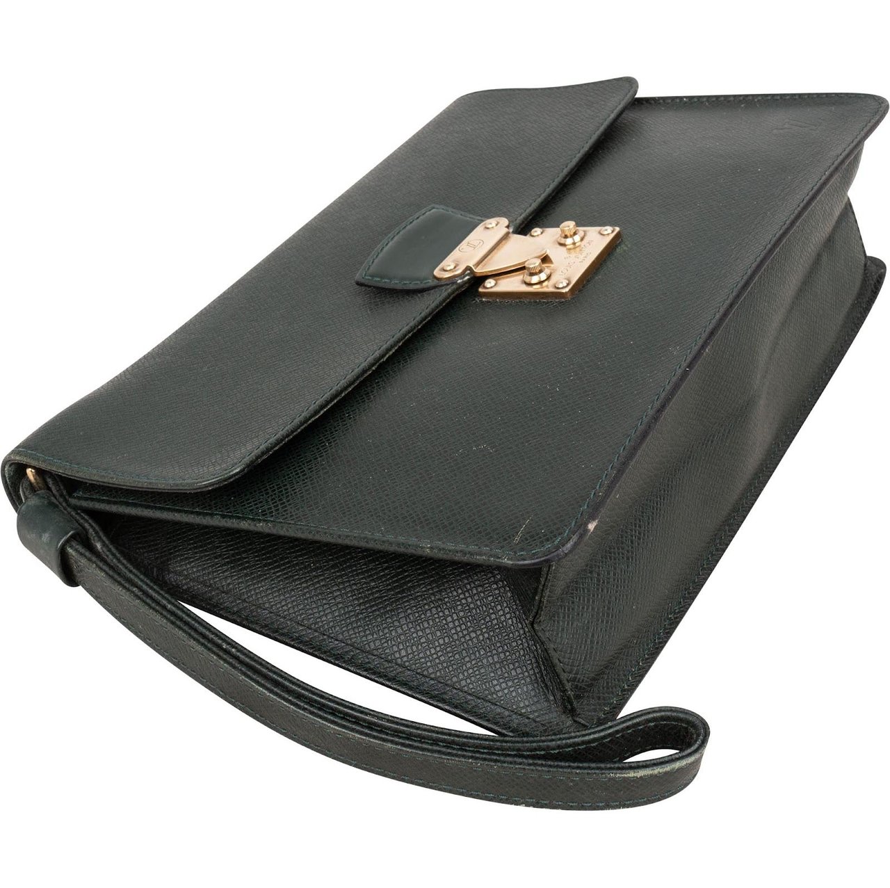 Louis Vuitton Louis Vuitton Green Taiga Leather Kourad Clutch Groen