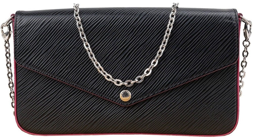 Louis Vuitton Louis Vuitton Noir Epi Leather Pochette Felicie Crossbody Bag Zwart