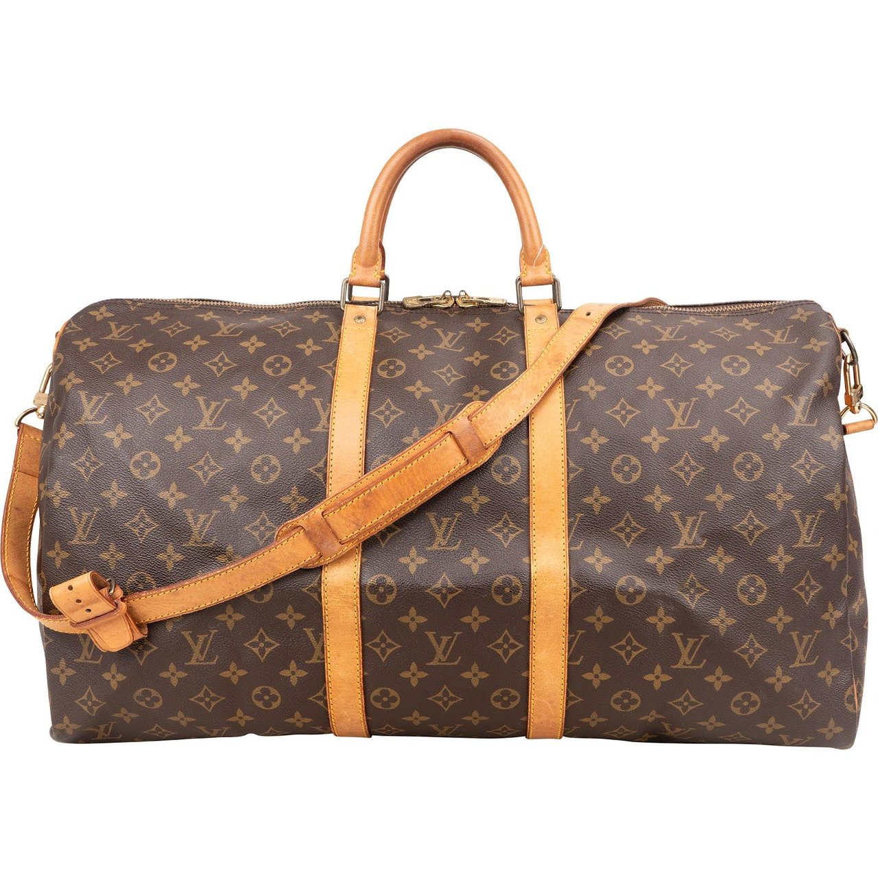 Louis Vuitton Louis Vuitton Monogram Canvas Keepall 55 Bandoulière Travel Bag Bruin