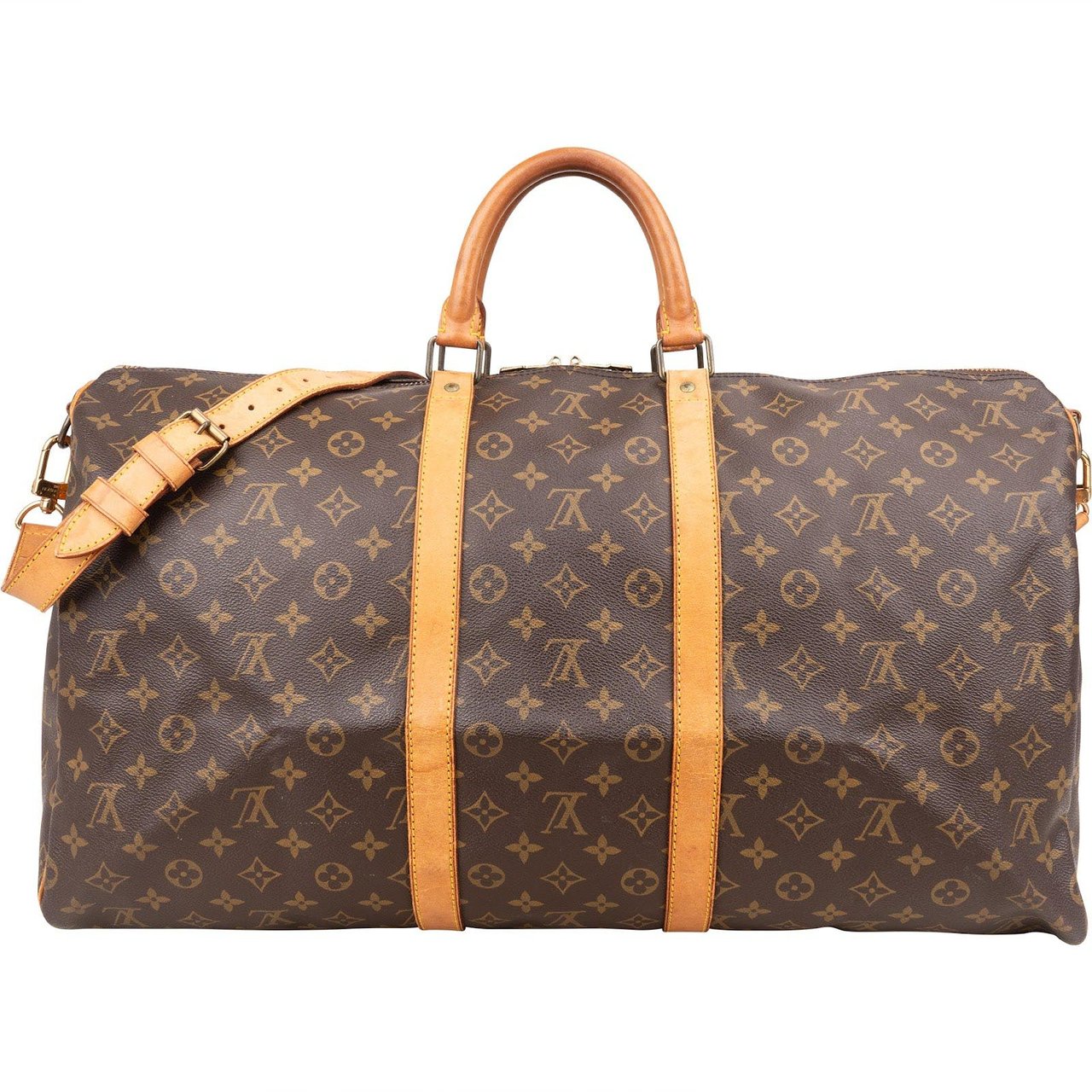 Louis Vuitton Louis Vuitton Monogram Canvas Keepall 55 Bandoulière Travel Bag Bruin
