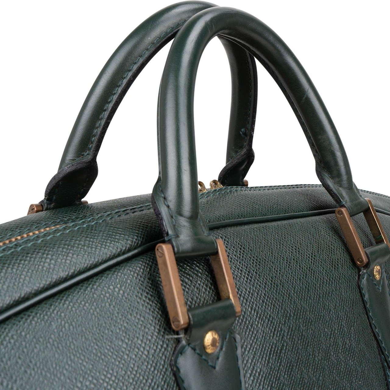 Louis Vuitton Louis Vuitton Green Taiga Leather Helanga Clip Travel Bag Groen