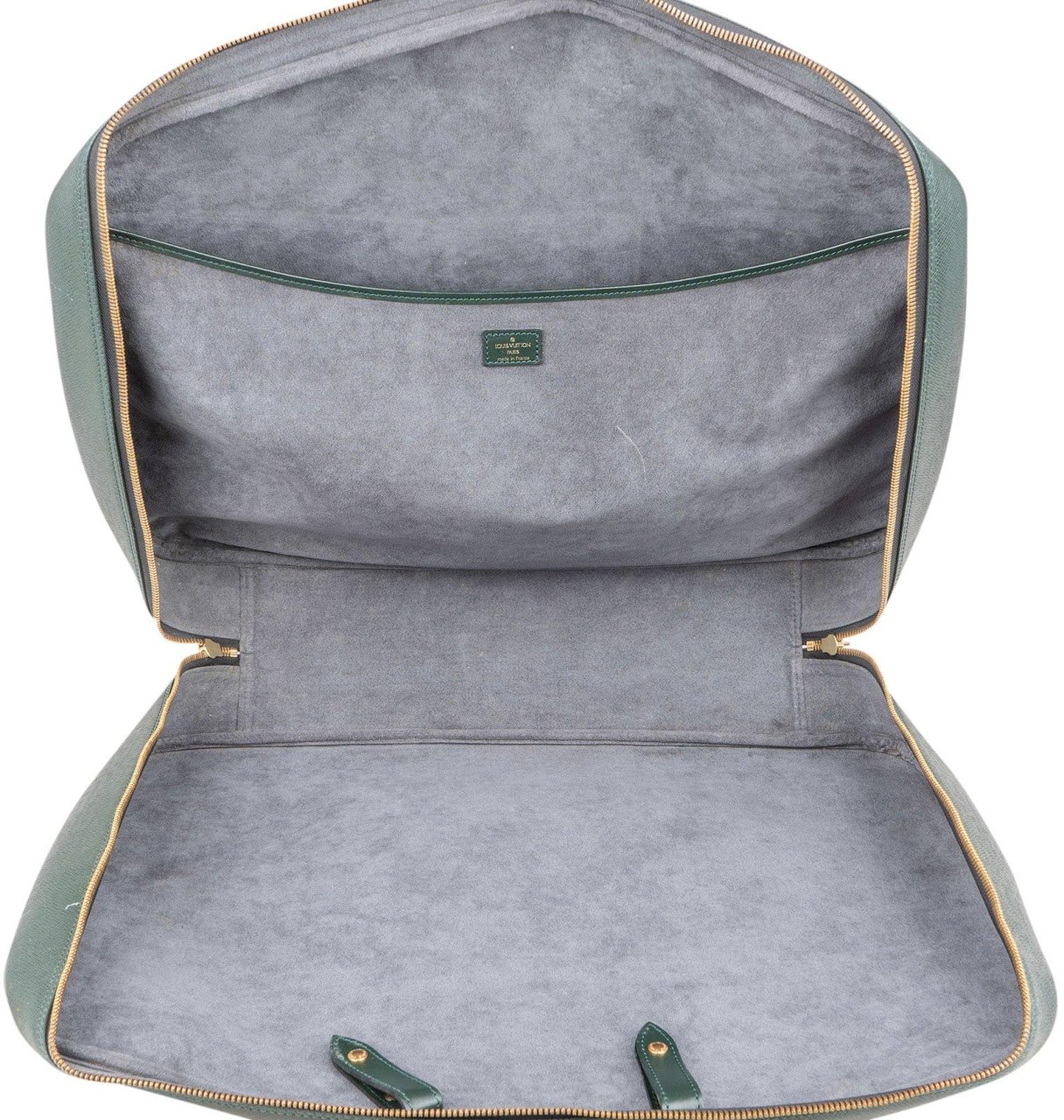 Louis Vuitton Louis Vuitton Green Taiga Leather Helanga Clip Travel Bag Groen