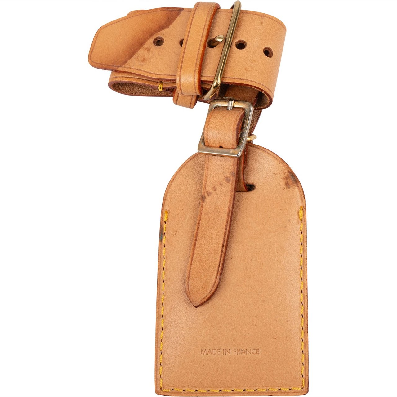 Louis Vuitton Louis Vuitton Vachetta Leather Luggage Tag Set Neutraal