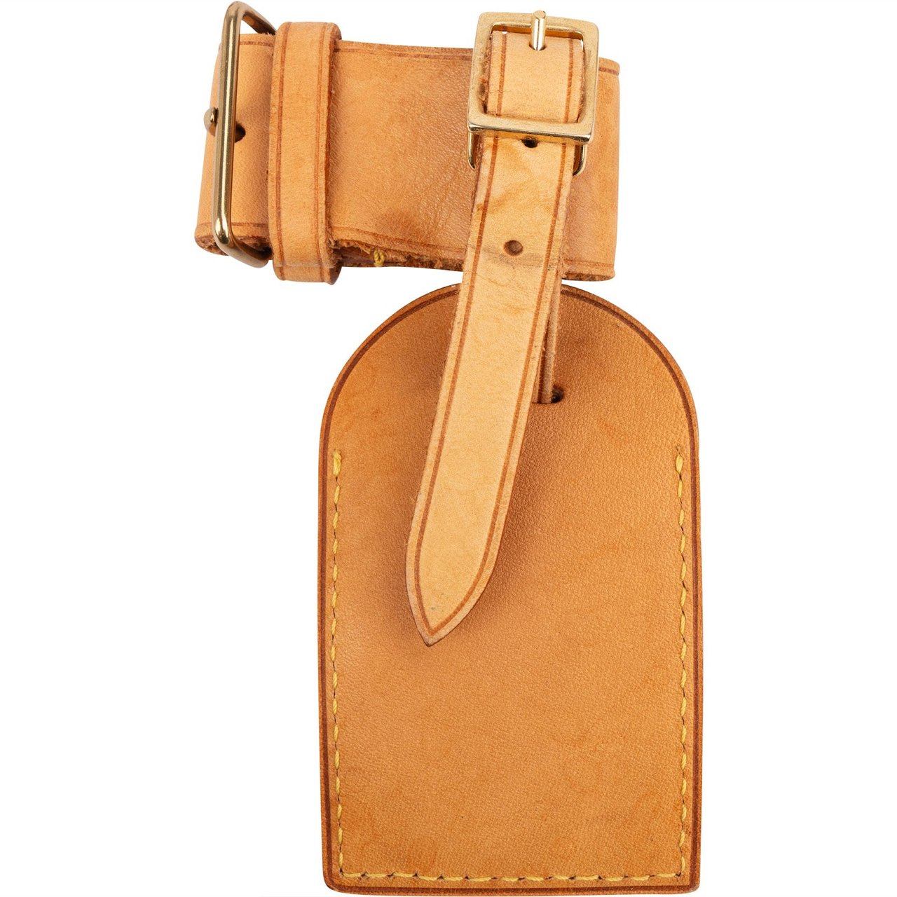 Louis Vuitton Louis Vuitton Vachetta Leather Luggage Tag Set (H) Bruin