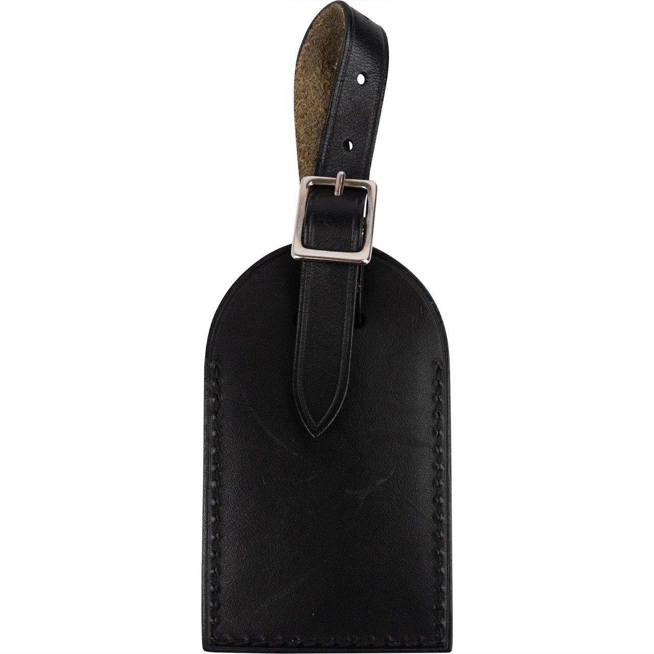 Louis Vuitton Noir Leather Luggage Tag (DKW) Zwart