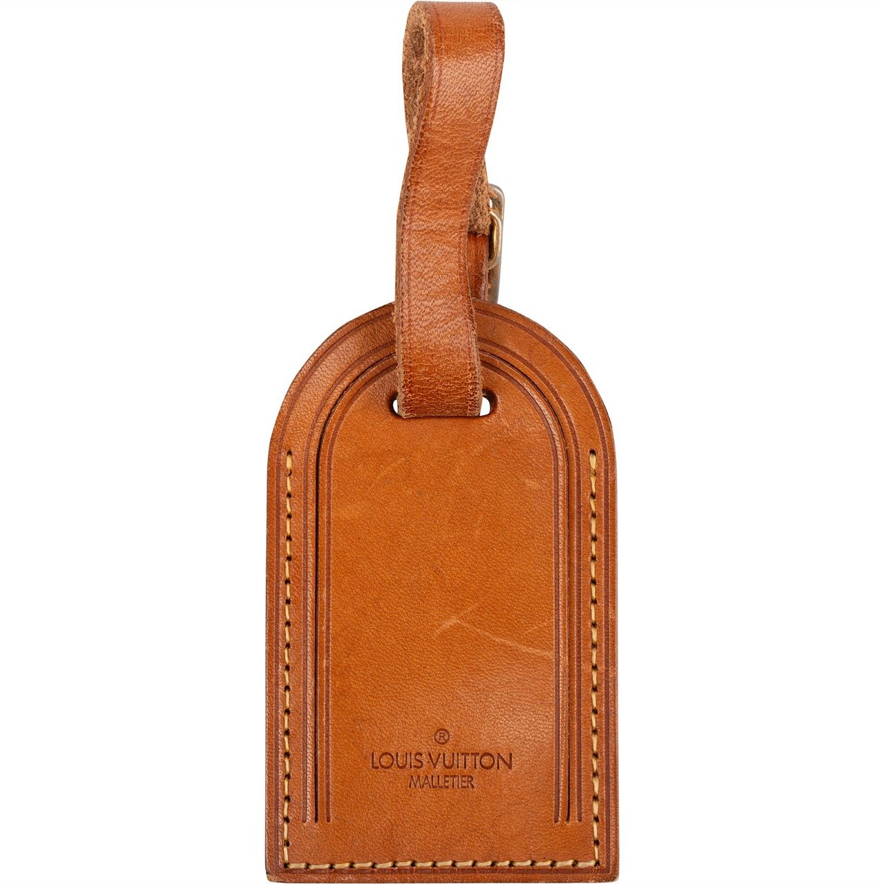 Louis Vuitton Vachetta Leather Luggage Tag Bruin