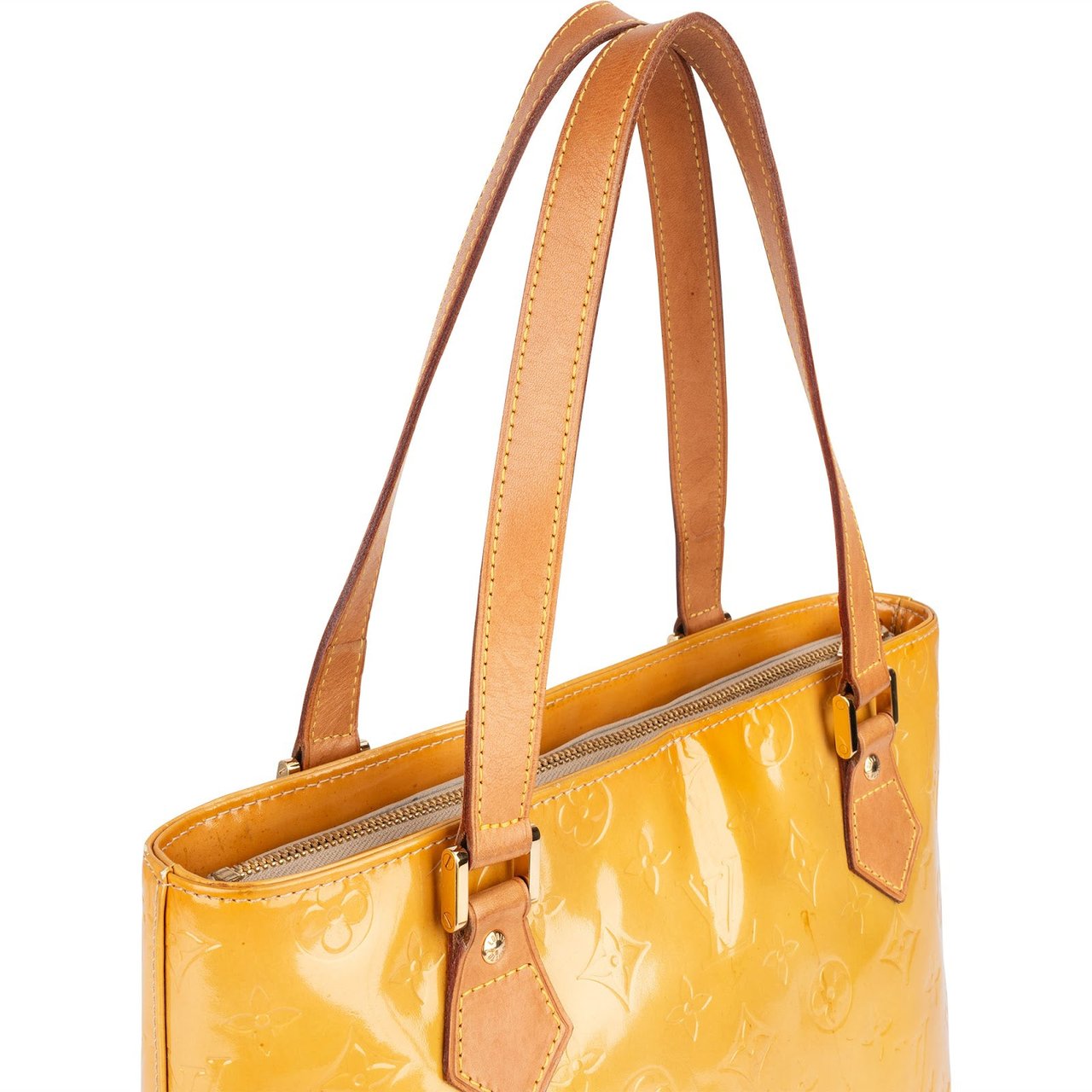 Louis Vuitton Louis Vuitton Monogram Vernis Leather Houston Handbag Geel