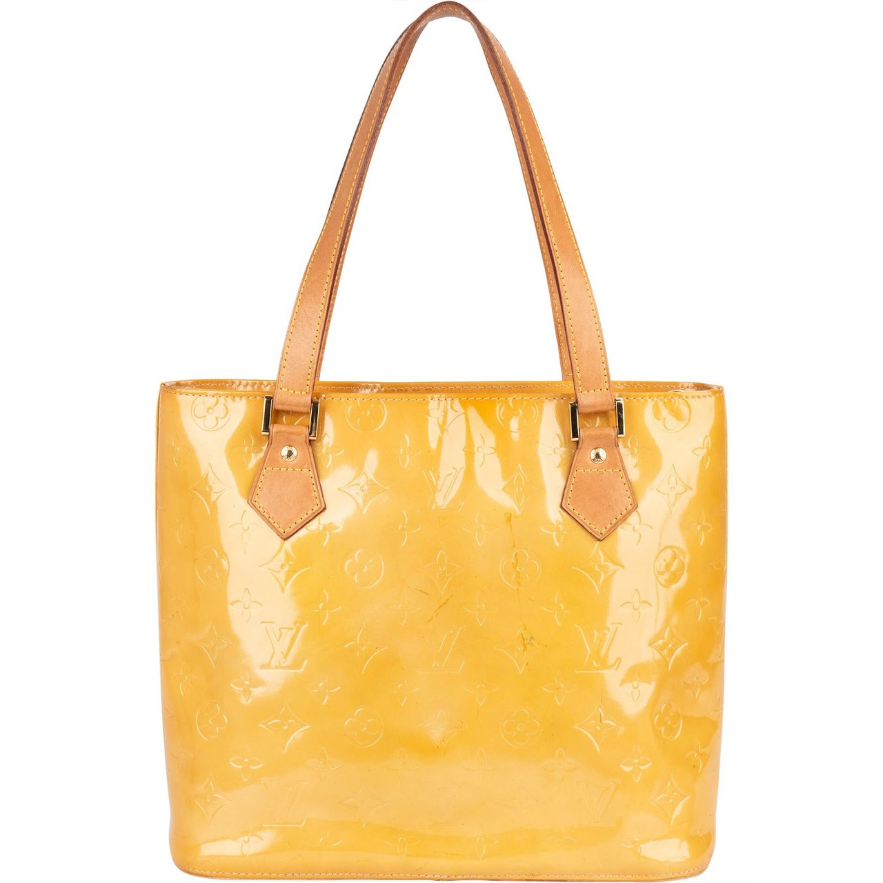 Louis Vuitton Louis Vuitton Monogram Vernis Leather Houston Handbag Geel