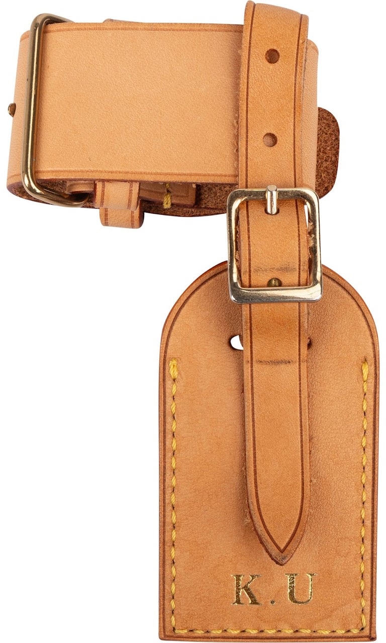 Louis Vuitton Louis Vuitton Vachetta Leather Luggage Tag Set (K.U.) Neutraal