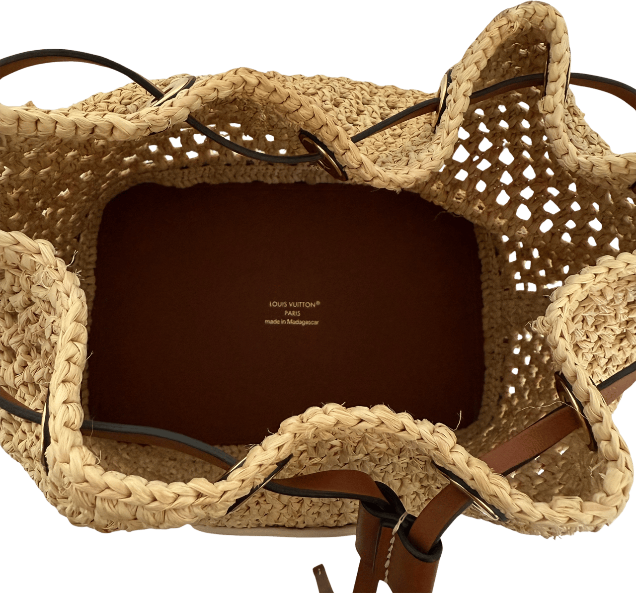 Louis Vuitton Louis Vuitton Noé BB M24722 Beige Raffia Fullset / gut Beige